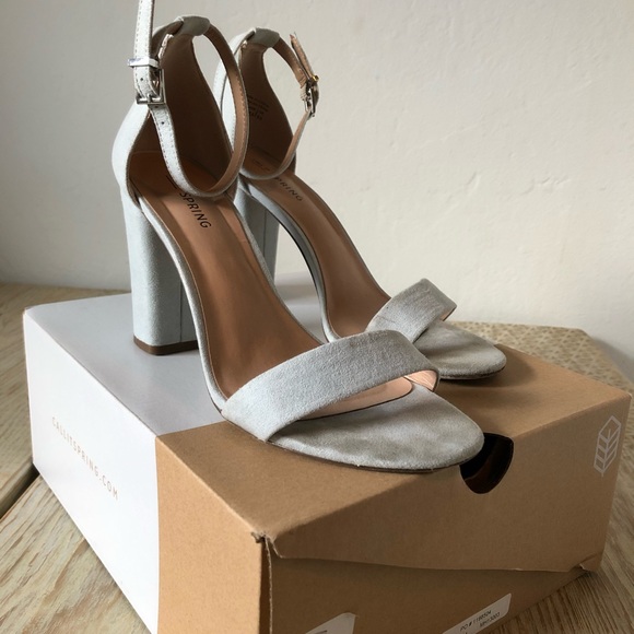 Mid heel sandal, light blue /denim - Picture 3 of 6